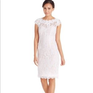Monique Lhuillier Lace Overlay Sheath Dress